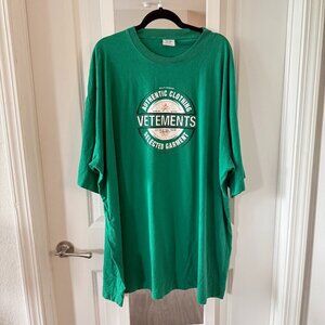 Men's Vetements Green Cotton T-shirt Size XL Color Green and White